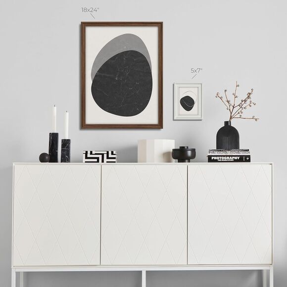 11x17 Brown Picture Frame – Walnut Modern Design Faux Wood, Plexiglass Cover - Picture 5 of 11